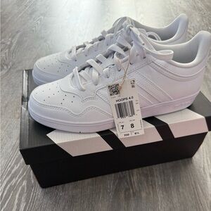 NWT - Adidas Hoops 4.0 Low Sneakers – All White | Classic Court Style